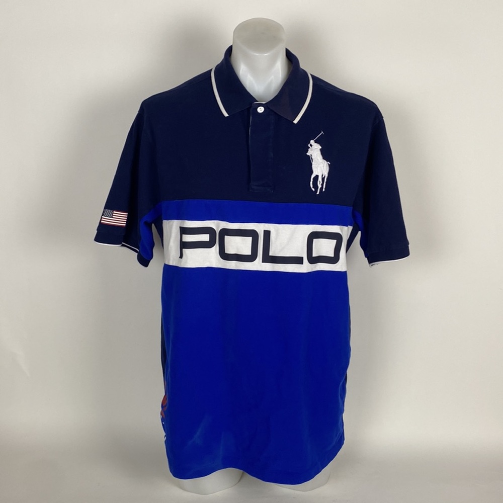 Polo Ralph Lauren Big Ponny USA Flag P-15 Polo Shirt Size XLT